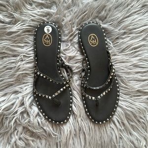 ASH Pulp Leather Studded Sandals 9